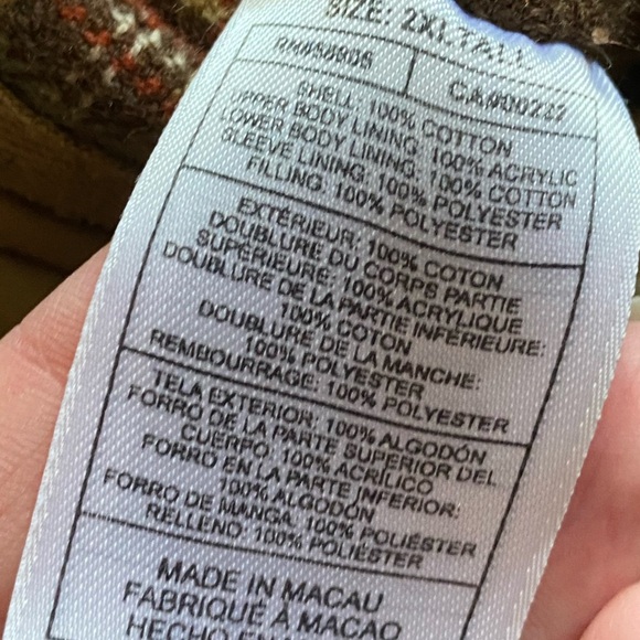 Vtg Harbor Bay 2XLT Tan Brown Corduroy Pocket Barn Chore Flannel Lined Jacket - Picture 12 of 12